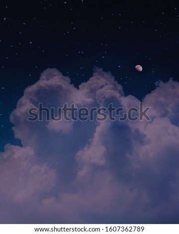 The lonely moon in the sky