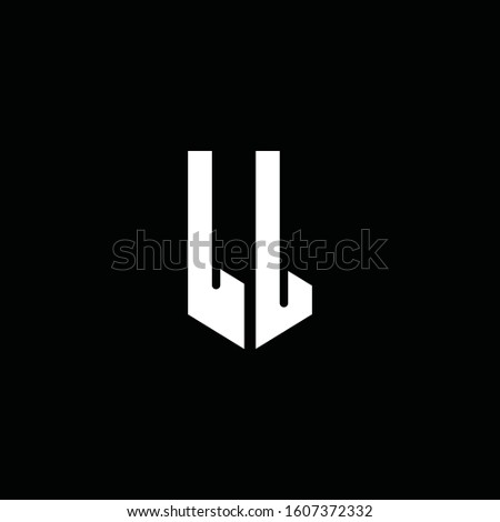 LL logo monogram with emblem style isolated on black background