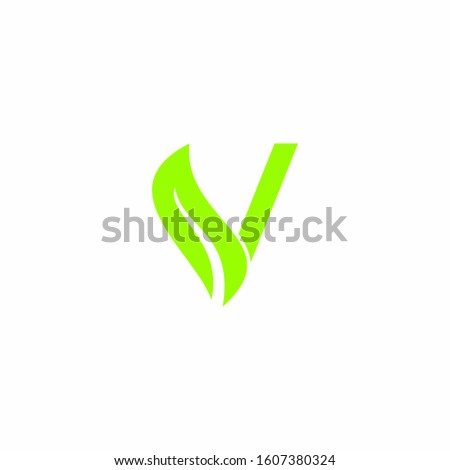 V Letter logo. Vector gree...tters logo with leaves