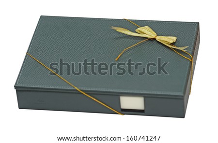 gift box Green notebook isolated on white background