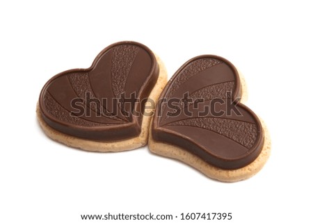 chocolate hearts isolated on white background