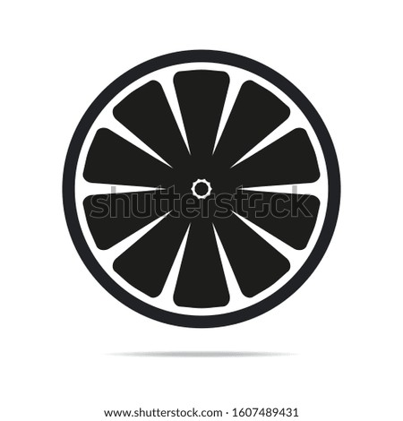 Slice of lemon icon vector illustration on white background