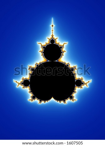 Mandelbrot standard fractal on blue Royalty-Free Stock Photo #1607505