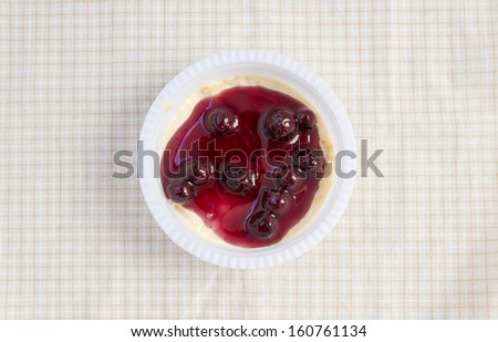 Blueberry cheese cake in white cup