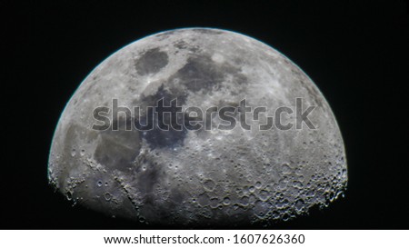 The moon surface close up