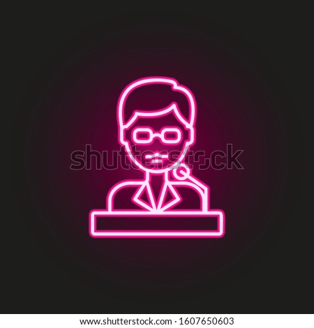 serving teacher neon style icon. Simple thin line, outline vector of education icons for ui and ux, website or mobile application