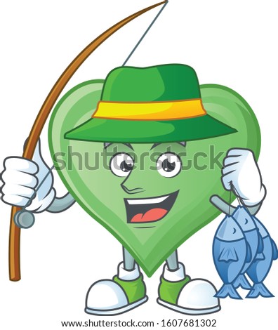 A Picture of happy Fishing green love design