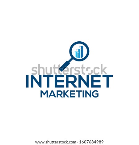 Internet Marketing Icon Logo With Business Card Vector Template Illustration.