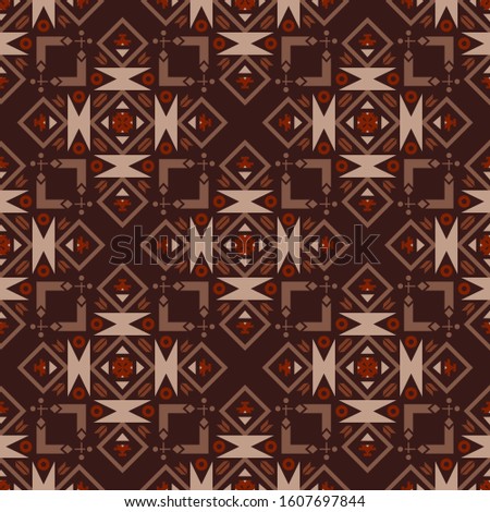 Seamless vector pattern in ethnic style. Background with geometric ornament for printing on paper and textile.