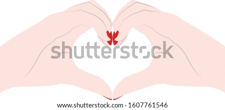 Illustration of heart hand sign