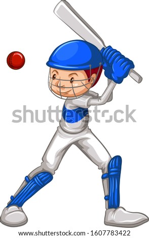 Athlete doing baseball on white background illustration