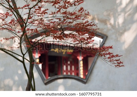 ancient town chinese architecture shipping rockery garden white wall