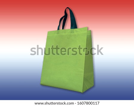 Shopping ECO Bag on Netherlands Flag Color Background 