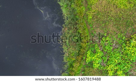 small river water surface aerial view