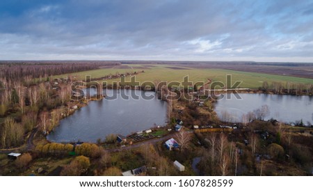 aerial view countryside cloudy day high attitude
