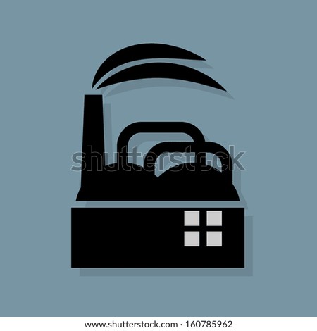 Factory icon or sign, vector illustration