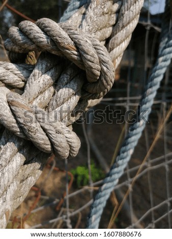 Rusty on the rope in the natural. The rope damaged by rusty