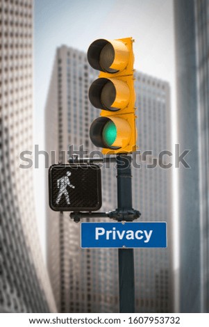 Street Sign the Direction Way to Privacy