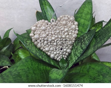 Silver heart. Decor for home and apartment.