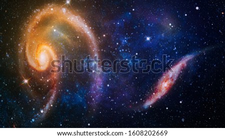 Bursting Galaxy , Universe filled with stars, nebula and galaxy , The elements of this image furnished by NASA.