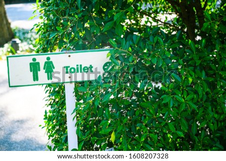 Symbols or directions of male and female toilets.