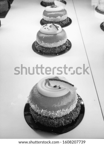 delicious mix mini cakes close up 