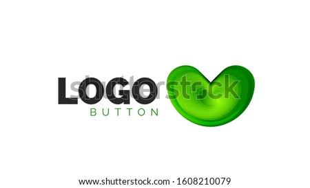 Abstract round shape logo template. Minimal geometrical design, 3d geometric bold symbol in relief style with color blend steps effect. Vector Illustration For Wallpaper, Banner, Background, Card