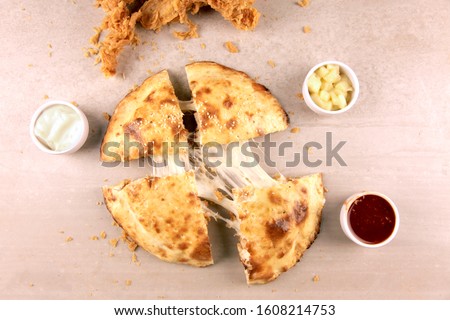 Crispy Fried Chicken Stuffed Naan with Mozzarella Cheese 