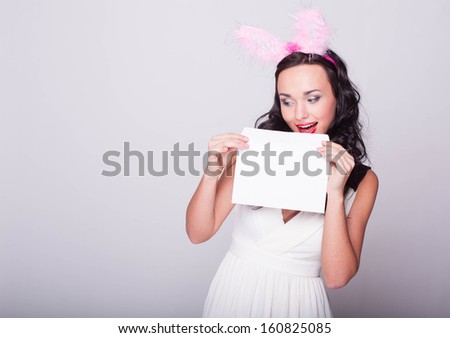 holding a blank card