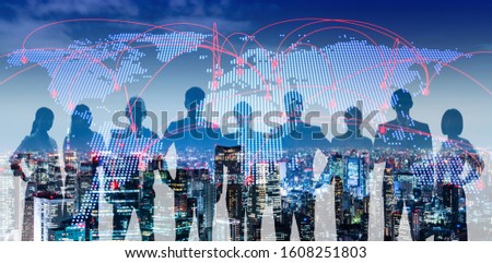 Global communication network concept. Worldwide business. Royalty-Free Stock Photo #1608251803