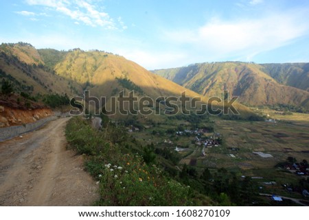 the atmosphere of the hills that are so beautiful in the Samosir island region, Sumatra