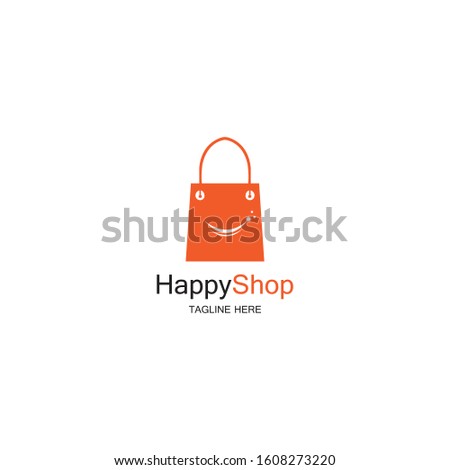 Happy Shop logo design template
