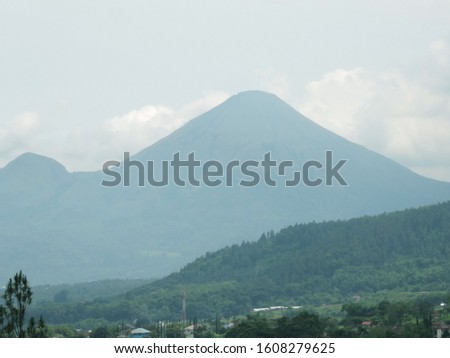 world mountain day concept. view of penanggungan mountain at pasuruan - east java. indonesia          