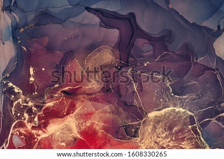 Alcohol ink colors translucent. Abstract multicolored marble texture background. Design wrapping paper, wallpaper. Mixing acrylic paints. Modern fluid art. Alcohol Ink Pattern Royalty-Free Stock Photo #1608330265