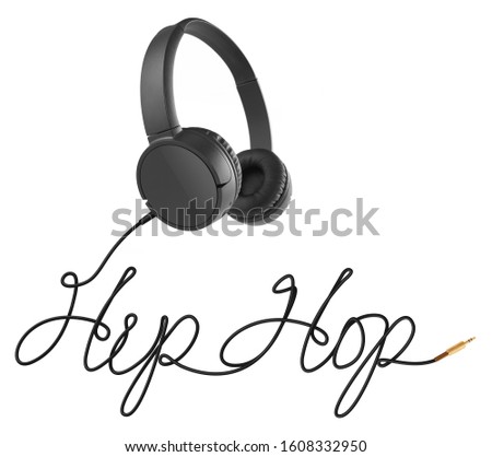 Headphones with hip hop cable on white
