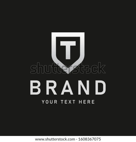 T Letter silver Premium Logo 