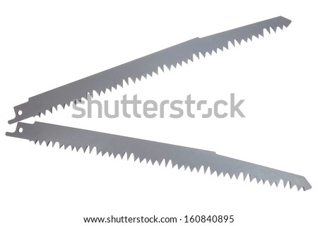 wood jigsaw blades isolated over white