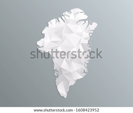 Greenland map gray in polygonal style on dark background. isolated vector illustration eps 10.
