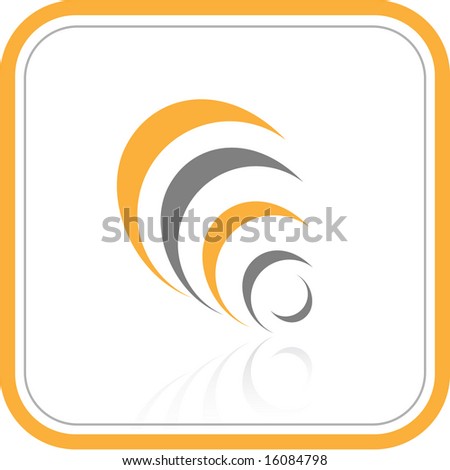 Vector abstract internet icon. Orange set. Simply change. Other abstract icons you can see in my portfolio.