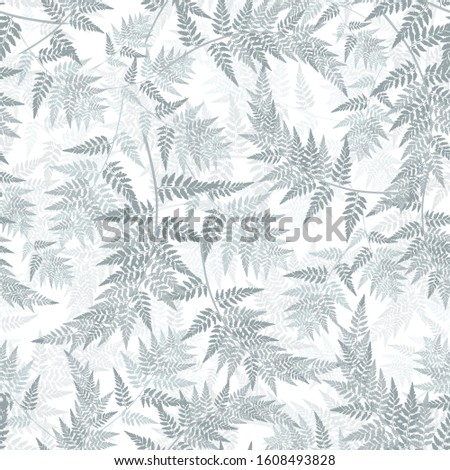 seamless botanical monochrome pattern. seamless floral background on vector. fern leaves