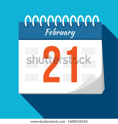 Calendar icon. Calendar Date - February. Planning. 