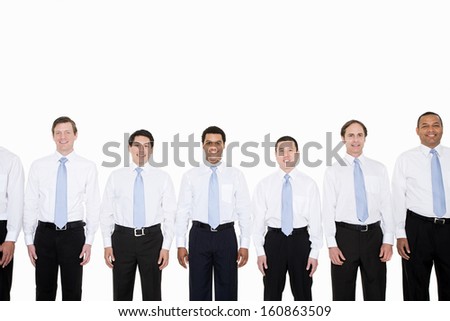 Similar looking businessmen in row Royalty-Free Stock Photo #160863509
