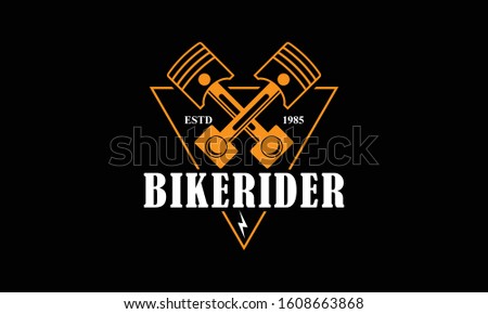 Bike motorcycle rider logo design. Motorcycle logo vector