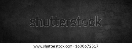 Wide screen wall chalkboard background texture in college concept back to school classroom wall for black friday white chalk draw graphic. food bg grey gradient slate table blackboard bacground.