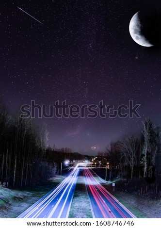 Night Sky Freeway Drive in Reidsville, North Carolina 