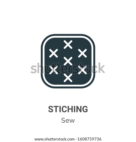 Stiching glyph icon vector on white background. Flat vector stiching icon symbol sign from modern sew collection for mobile concept and web apps design.