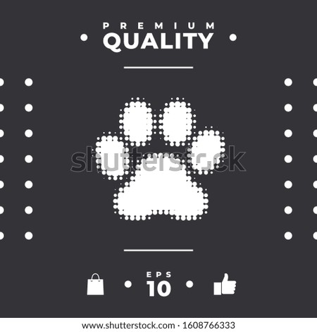 Paw - halftone logo. Graphic elements for your design