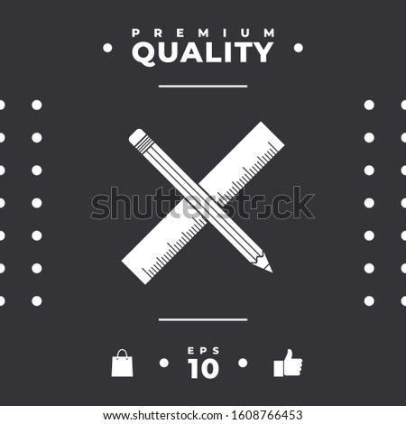 Pencil and ruler icon. Graphic elements for your design