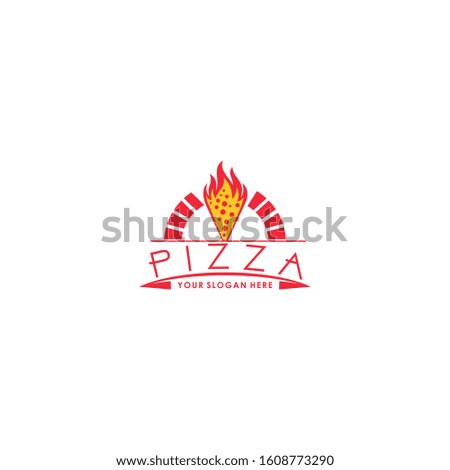 Pizzeria logo template. Vector emblem for cafe