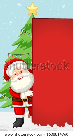 Background template with Santa and christmas tree illustration